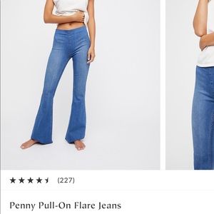 penny pull on flare jeans